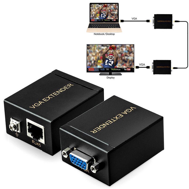 Extensor VGA CAT 5-6  VGA Extender RJ45 Para VGA CAT5e-6-Transmissor Receptor - Multi4you®