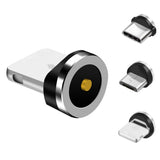 Cabo Magnético USB C / Micro USB / Lightning 90° Ultra Resistente Nylon Trançado