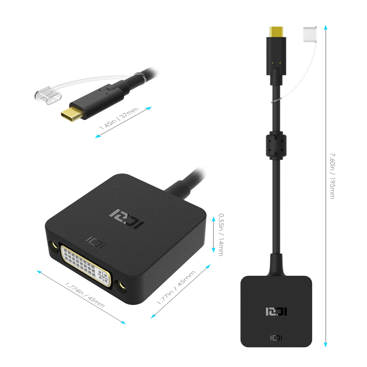 ICZI Adaptador Thunderbolt 3 USB-C para DVI