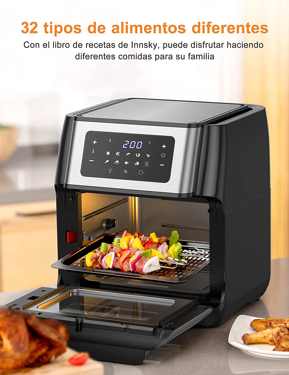 Innsky Hot Air Fryer 10 Litros 1500W - 10 em 1 com 6 acessórios