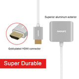 Adaptador Conversor de HDMI para VGA Lenovo H201 Com Áudio Jack 3.5mm + Micro USB (Grey)