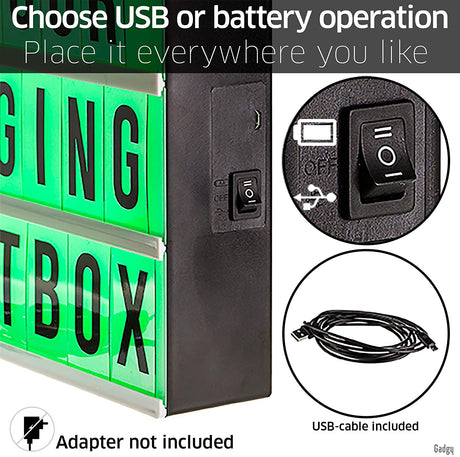 Lightbox - Caixa de Luz RGB A4 com 85 Letras e símbolos