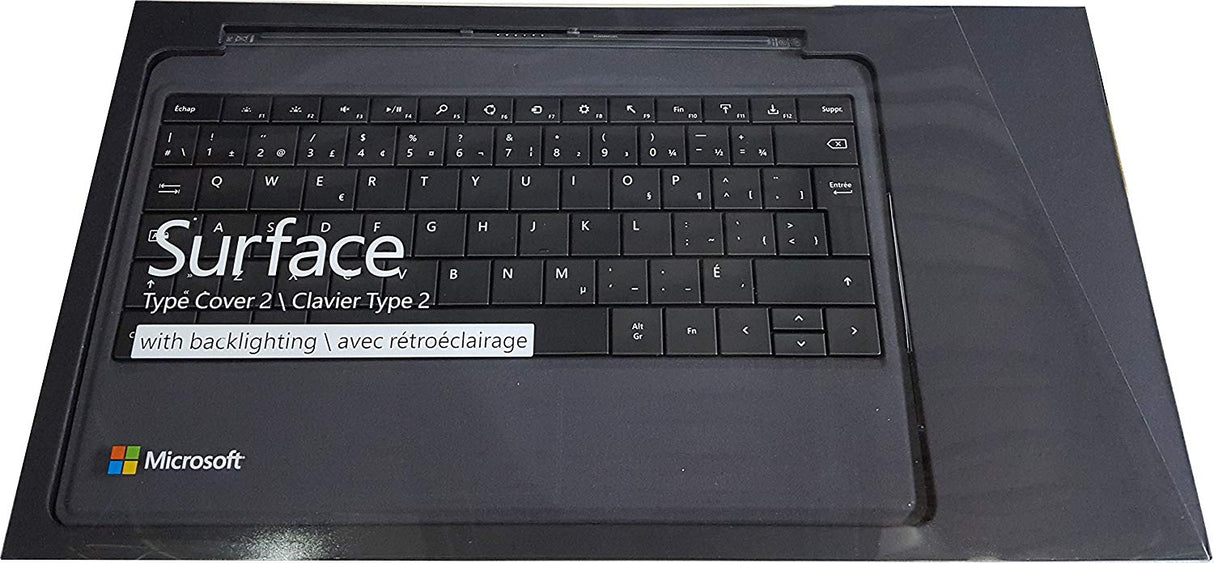 Microsoft Capa Teclado 2 Surface RT / 2 / Pro / Pro 2 - Type Cover (Inglês / Francês) (Preto)