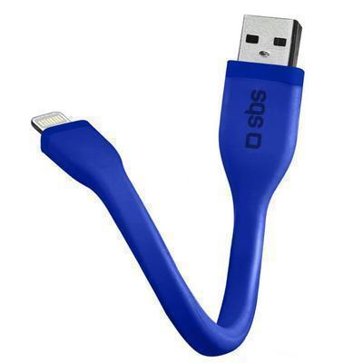 Cabo de Dados Mini 12Cm Sbs Apple Lightning Mfi Azul
