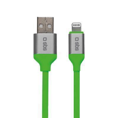 Cabo de Dados Sbs 15 Metros Lightning Apple Mfi para iPhone 5/6/7/8 Ipad Verde