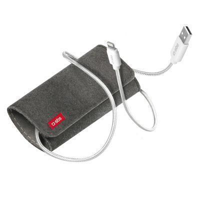 Cabo de Dados Sbs com Bolsa de Viagem Lightning Apple Mfi para iPhone 5/6/7/8 Ipad
