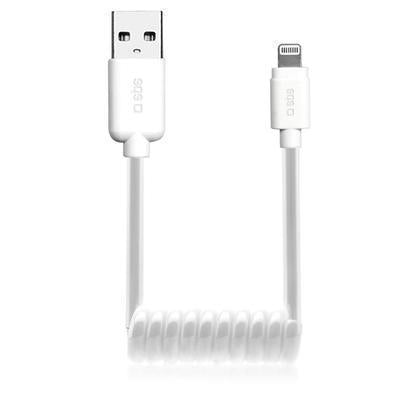 Cabo de Dados Sbs Espiral 50Cm Lightning Apple Mfi para iPhone 5/6/7/8 Ipad Branco