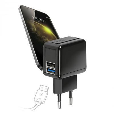Carregador de Viagem Sbs 2.400Mah com Duas Saídas USB Preto