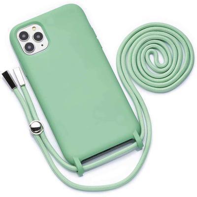 Capa com Cordão para iPhone XS / X Silicone Premium Verde