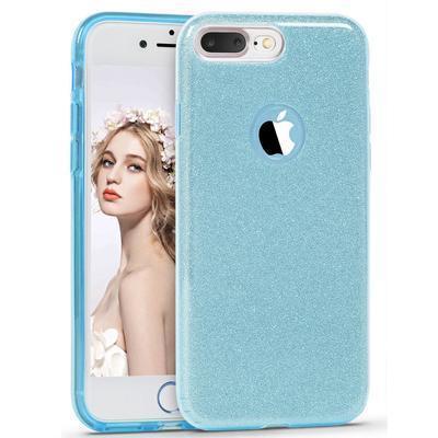 Capa Silicone Gel iPhone 8 Plus Brilho Azul