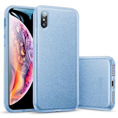Capa Silicone Gel iPhone XS Max Brilho Azul