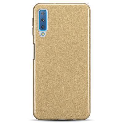 Capa Silicone Gel Samsung Galaxy A7 (2018) Brilho Dourado
