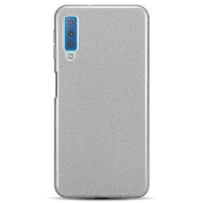 Capa Silicone Gel Samsung Galaxy A7 (2018) Brilho Prata