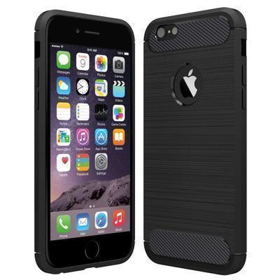 Capa Silicone iPhone 6 Plus / 6S Plus Fibra de Carbono Preto