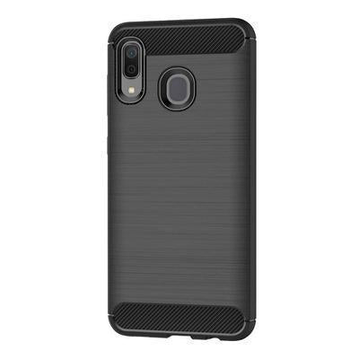 Capa Silicone Samsung Galaxy A30 Fibra de Carbono Preto