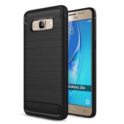 Capa Silicone Samsung Galaxy J5 (2016) Fibra de Carbono Preto