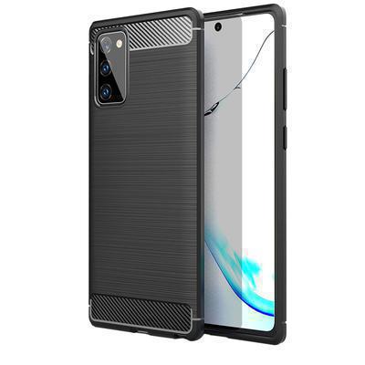 Capa Silicone Samsung Galaxy Note 20 Fibra de Carbono Preto