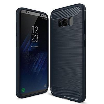 Capa Silicone Samsung Galaxy S8 G950 Fibra de Carbono Azul