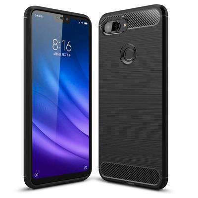 Capa Silicone Xiaomi Mi 8 Lite Fibra de Carbono Preto