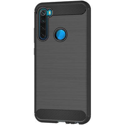 Capa Silicone Xiaomi Redmi Note 8 Fibra de Carbono Preto