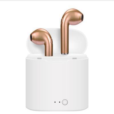 Auriculares Intrauditivos I7 Bluetooth Estéreo com Estojo de Carga Dourado