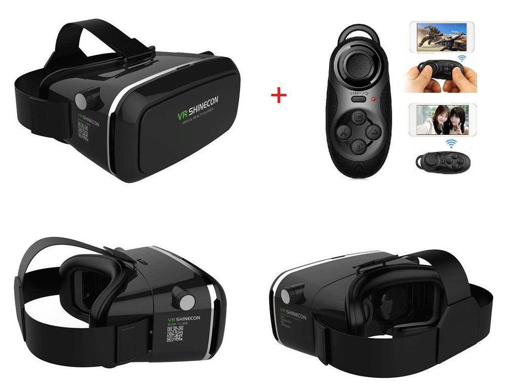 Óculos de Realidade Virtual VR 3D + Comando (Preto) - Multi4you®