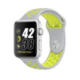 Pulseira Bracelete Desportiva Silicone para Apple Watch 42mm PRATEADO MATE/VERDE - Multi4you®