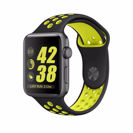 Pulseira Bracelete Desportiva Silicone para Apple Watch 38mm PRETO/AMARELO - Multi4you®