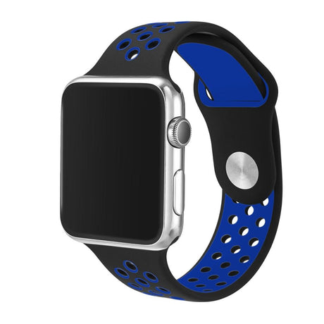 Pulseira Bracelete Desportiva Silicone para Apple Watch 38mm PRETO/AZUL - Multi4you®