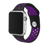 Pulseira Bracelete Desportiva Silicone para Apple Watch 42mm PRETO/ROXO - Multi4you®