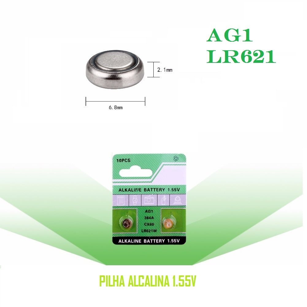 Pilha / Bateria Alcalina AG1 LR621W CX60 364A (1.55V) - Multi4you®