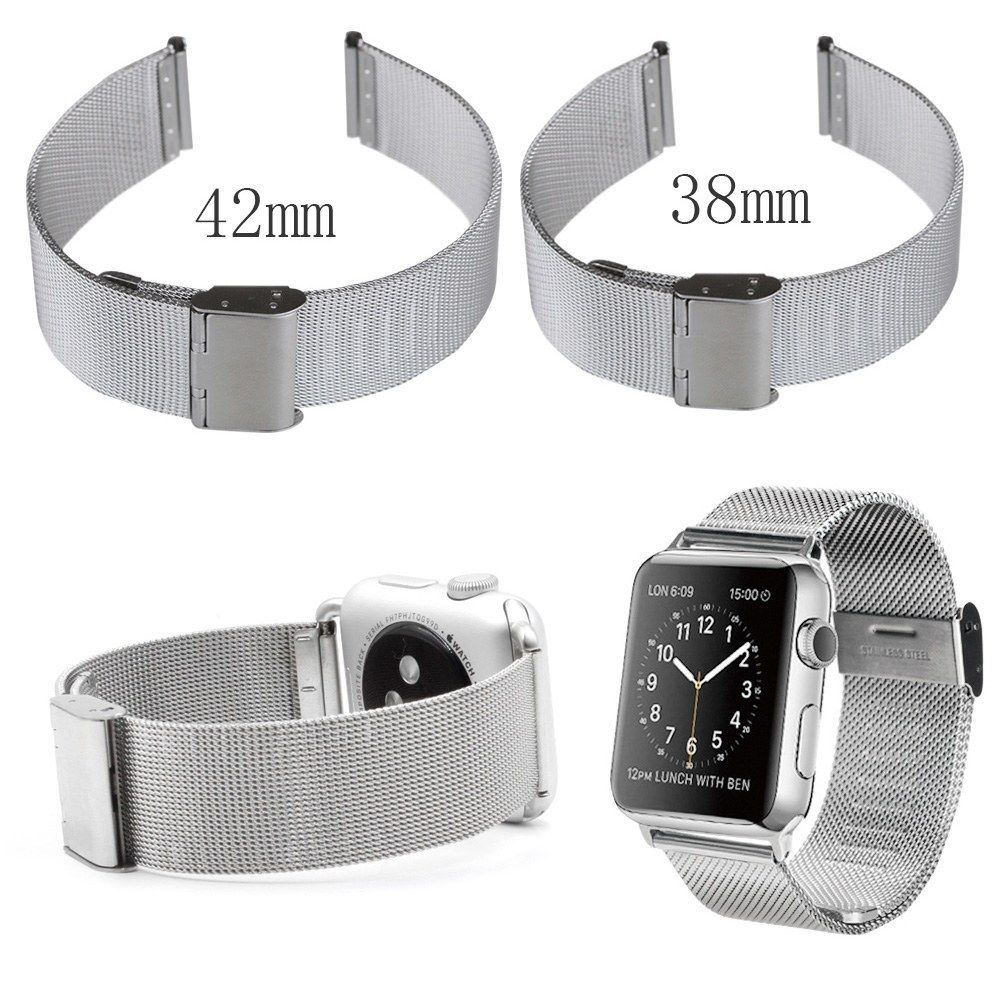 Pulseira de Relógio Aço inoxidável para Apple Watch 38 / 42mm (Silver - Cinzento) - Multi4you®