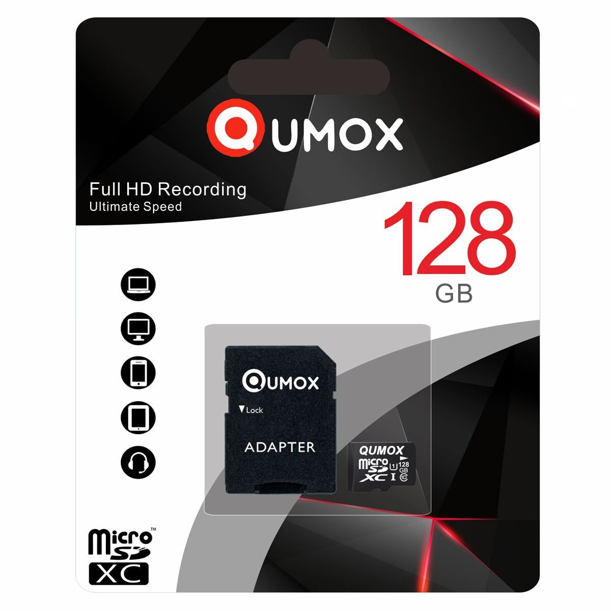 Qumox Micro SD 128GB SDXC Memory Card High Speed Class 10