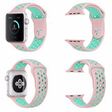 Pulseira Bracelete Desportiva Silicone para Apple Watch 42mm ROSA/VERDE - Multi4you®