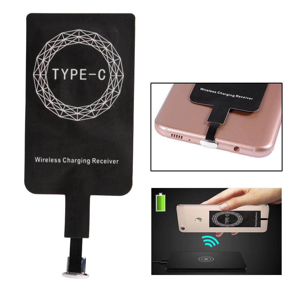 Receptor Wireless Charging Receiver Qi para Carregador sem Fios – USB-C