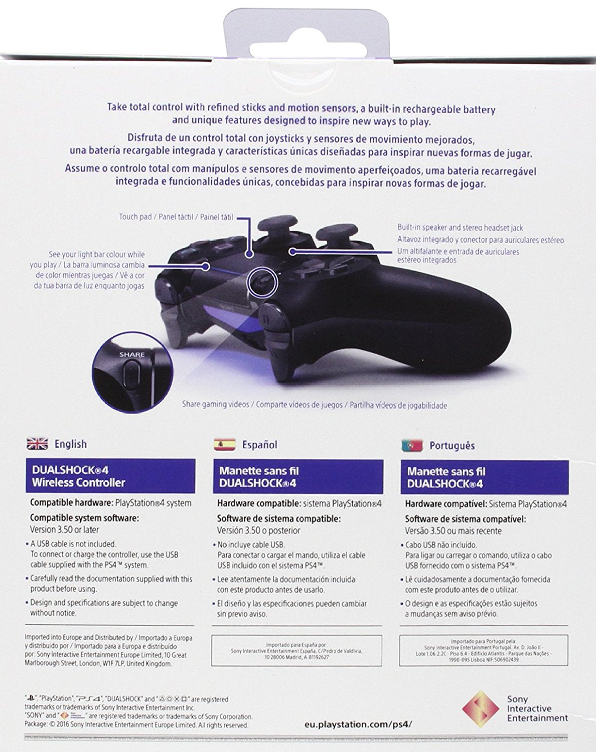 Sony Comando DualShock 4 Black PS4 (SEGUNDA MÃO)