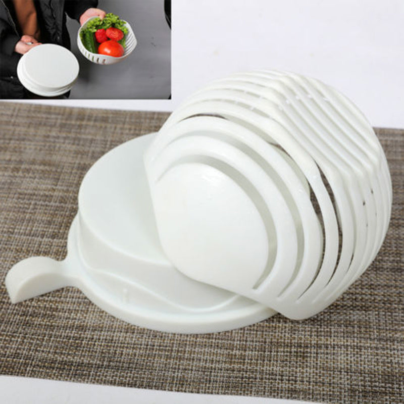 Suporte Cortador Fatiador de Saladas Frutas Legumes - Chef Salad Cutter Bowl
