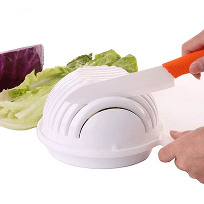 Suporte Cortador Fatiador de Saladas Frutas Legumes - Chef Salad Cutter Bowl