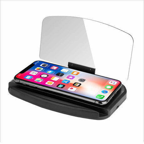 HUD Carregador Wireless Veicular com Refletor GPS