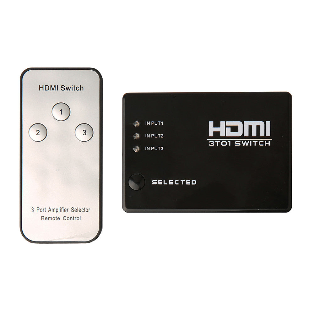 Switch Multiplicador HDMI 3 x 1 Repartidor 3 Portas com Comando e Alimentação - Multi4you®