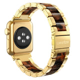 Wearlizer pulseira para Apple Watch 42mm 44mm, de aço inoxidável Dourado e Âmbar