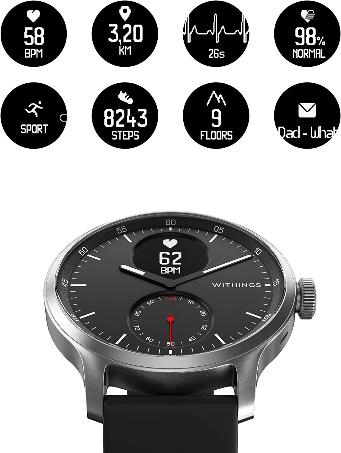 Withings Relógio Smartwatch 42mm - Preto