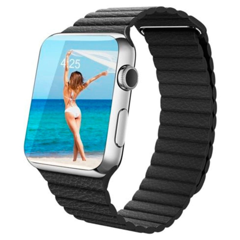 Pulseira de Couro Loop Apple Watch 42/44mm - compatível com Apple Watch 3/4/5/6/SE (Cinzento)