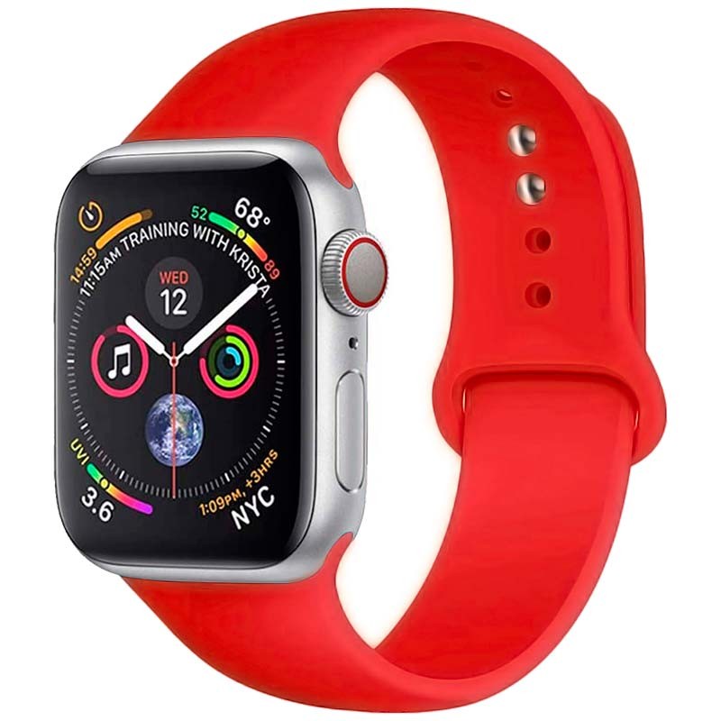 Pulseira de Silicone Apple Watch 42/44mm - compatível com Apple Watch 3/4/5/6/SE (Vermelho)