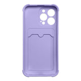 Capa de silicone rígida com porta cartão roxo para Iphone 13