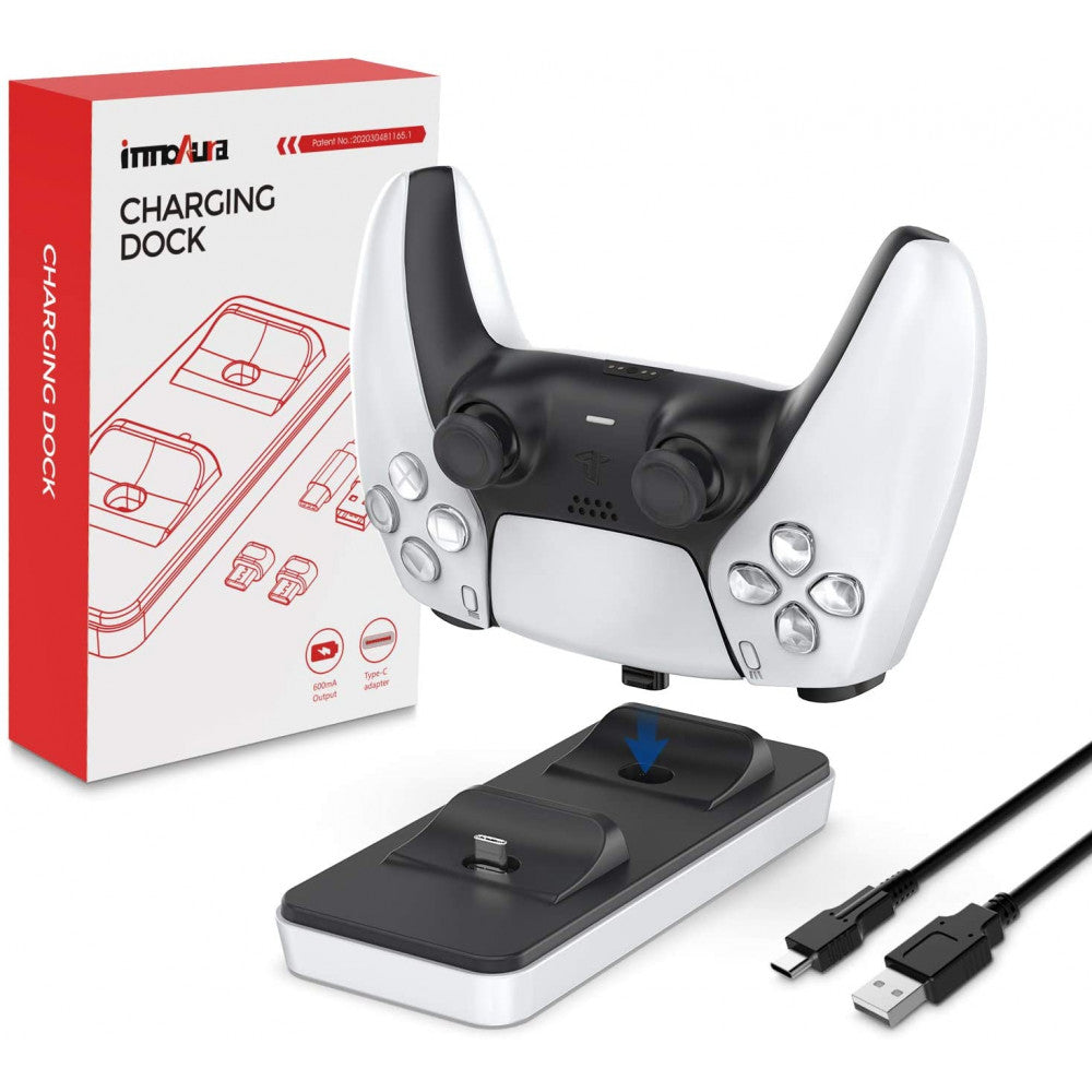 Base Carregamento para Comando PS5 DualSense – Dock Station - Branco