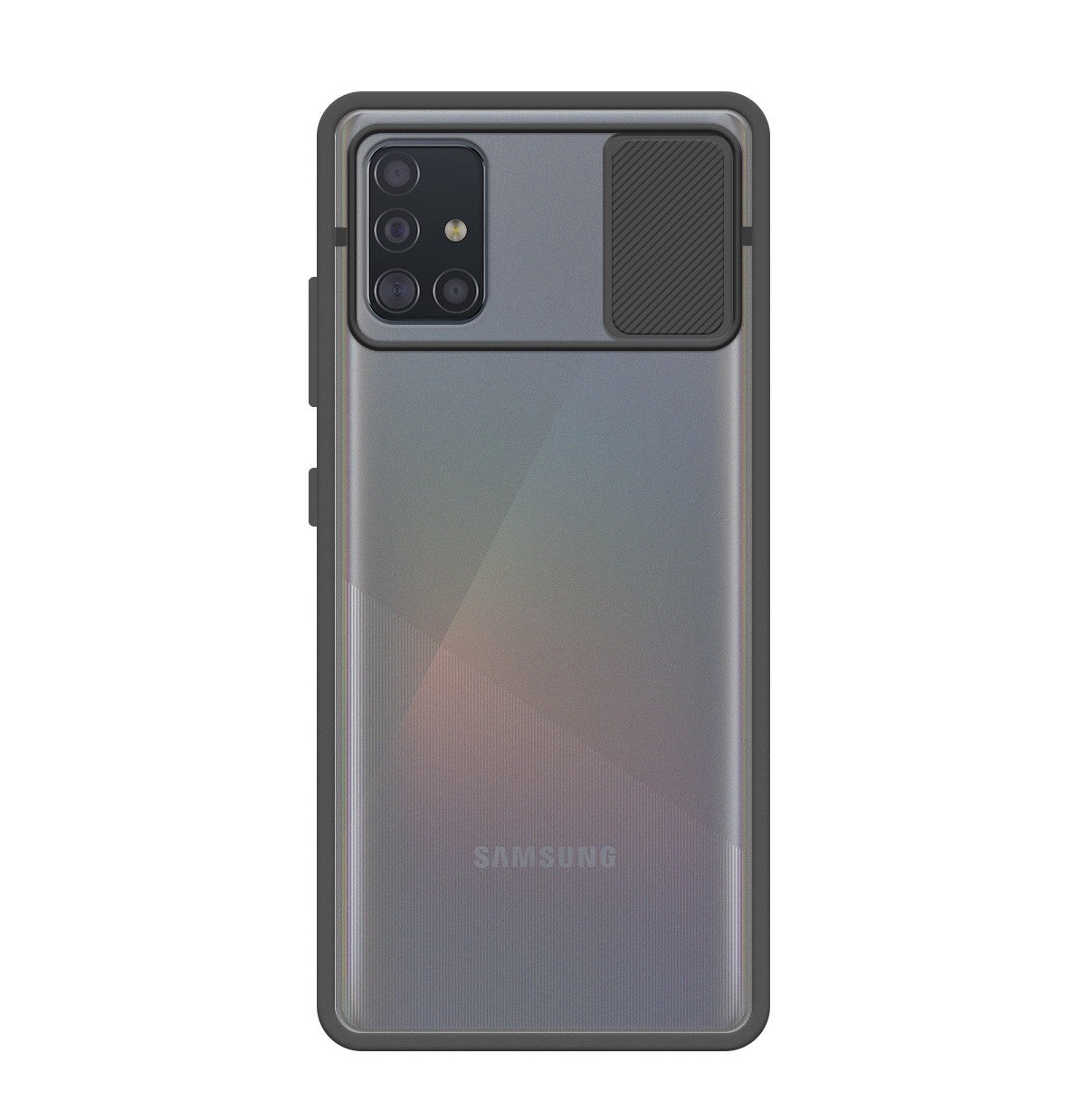 Capa Híbrida com Protetor de Câmara Deslizante Preto para Samsung Galaxy A71