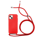 Capa de Silicone com Cordão iPhone 14 PLUS Vermelho