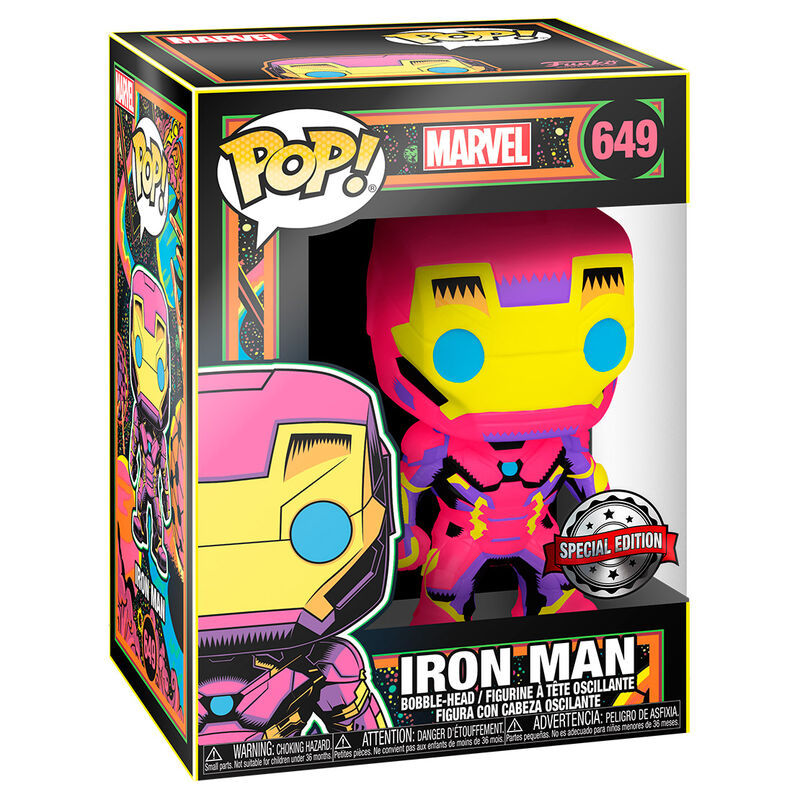 Figura Funko POP Marvel Iron Man Black Light Exclusive