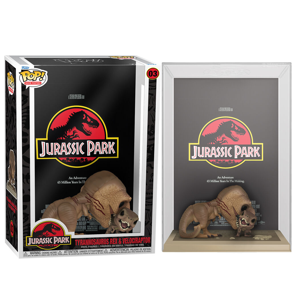 Figura Funko POP Movie Poster Jurassic Park Tyrannosaurus Rex and Velociraptor
